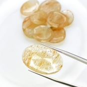 108.1 Carat Golden Rutile 18-27mm Rose Cut Irregular Shape AA Grade Gemstones Parcel - Total 9 Pcs.