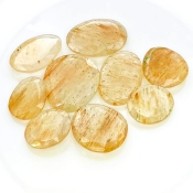 108.1 Carat Golden Rutile 18-27mm Rose Cut Irregular Shape AA Grade Gemstones Parcel - Total 9 Pcs.