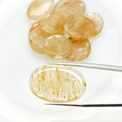 108.1 Carat Golden Rutile 18-27mm Rose Cut Irregular Shape AA Grade Gemstones Parcel - Total 9 Pcs.