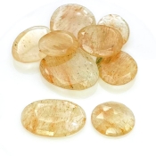 108.1 Carat Golden Rutile 18-27mm Rose Cut Irregular Shape AA Grade Gemstones Parcel - Total 9 Pcs.