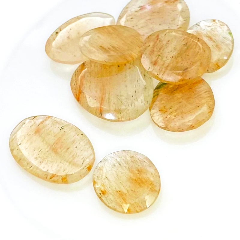 108.1 Carat Golden Rutile 18-27mm Rose Cut Irregular Shape AA Grade Gemstones Parcel - Total 9 Pcs.