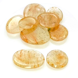 108.1 Carat Golden Rutile 18-27mm Rose Cut Irregular Shape AA Grade Gemstones Parcel - Total 9 Pcs.