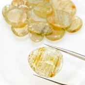 144.5 Carat Golden Rutile 12x11-25x18.5mm Rose Cut Irregular Shape AA Grade Gemstones Parcel - Total 22 Pcs.