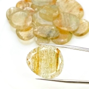 144.5 Carat Golden Rutile 12x11-25x18.5mm Rose Cut Irregular Shape AA Grade Gemstones Parcel - Total 22 Pcs.