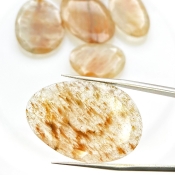 109.7 Carat Golden Rutile 23-32mm Rose Cut Irregular Shape AA Grade Gemstones Parcel - Total 6 Pcs.