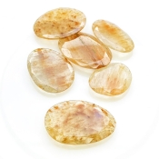 109.7 Carat Golden Rutile 23-32mm Rose Cut Irregular Shape AA Grade Gemstones Parcel - Total 6 Pcs.