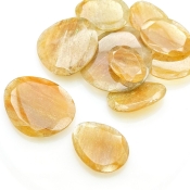 144.6 Carat Golden Rutile 19-35mm Rose Cut Irregular Shape AA Grade Gemstones Parcel - Total 10 Pcs.