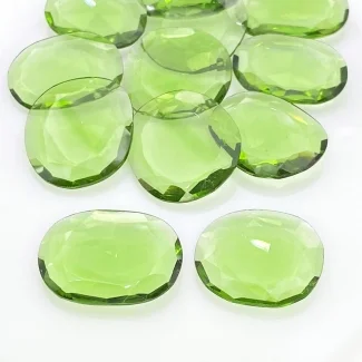 105.90 Carats Hydro Green Tourmaline 20-23mm Rose Cut Irregular Shape AAA Grade Gemstones Parcel - Total 12 Pcs.