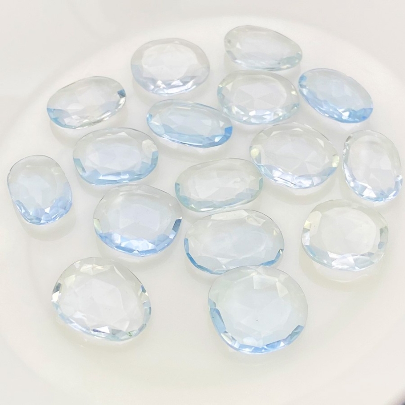  130.10 Carats Hydro Aquamarine 18-20mm Rose Cut Irregular Shape AAA Grade Gemstones Parcel - Total 16 Pcs.