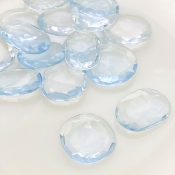  130.10 Carats Hydro Aquamarine 18-20mm Rose Cut Irregular Shape AAA Grade Gemstones Parcel - Total 16 Pcs.