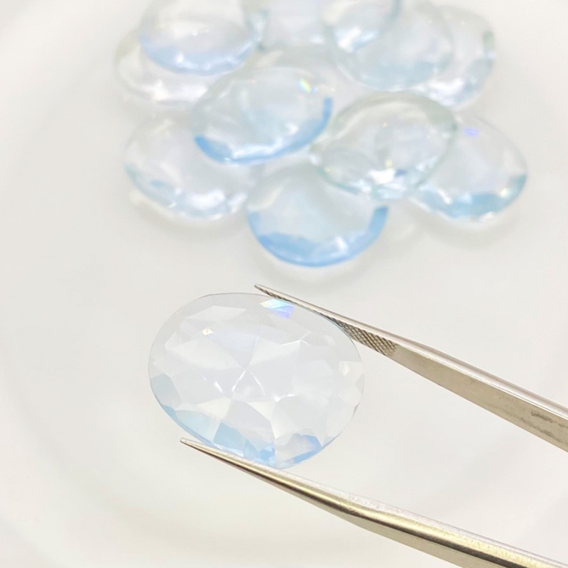  131.50 Carats Hydro Aquamarine 20-24mm Rose Cut Irregular Shape AAA Grade Gemstones Parcel - Total 12 Pcs.