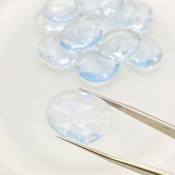  131.50 Carats Hydro Aquamarine 20-24mm Rose Cut Irregular Shape AAA Grade Gemstones Parcel - Total 12 Pcs.