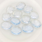  131.50 Carats Hydro Aquamarine 20-24mm Rose Cut Irregular Shape AAA Grade Gemstones Parcel - Total 12 Pcs.