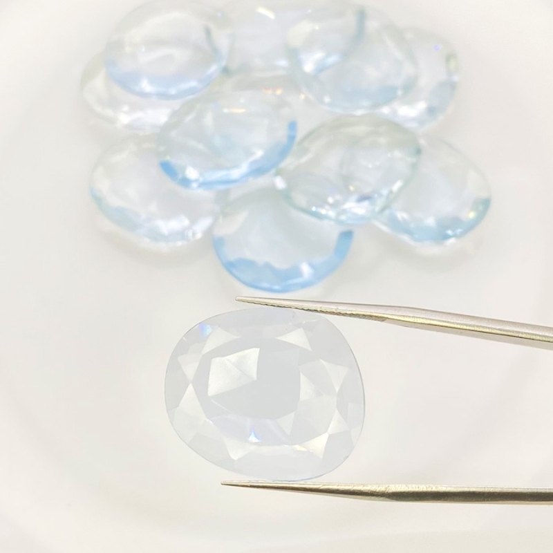  131.50 Carats Hydro Aquamarine 20-24mm Rose Cut Irregular Shape AAA Grade Gemstones Parcel - Total 12 Pcs.