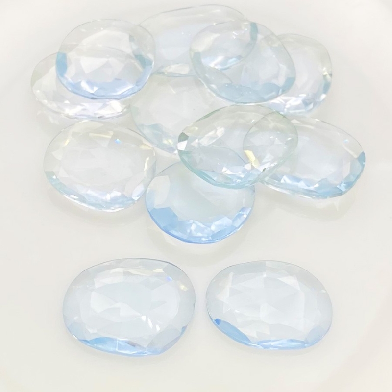  131.50 Carats Hydro Aquamarine 20-24mm Rose Cut Irregular Shape AAA Grade Gemstones Parcel - Total 12 Pcs.