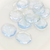  131.50 Carats Hydro Aquamarine 20-24mm Rose Cut Irregular Shape AAA Grade Gemstones Parcel - Total 12 Pcs.