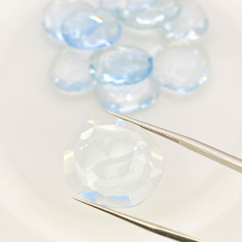  113 Carats Hydro Aquamarine 20-22mm Rose Cut Irregular Shape AAA Grade Gemstones Parcel - Total 11 Pcs.