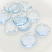  113 Carats Hydro Aquamarine 20-22mm Rose Cut Irregular Shape AAA Grade Gemstones Parcel - Total 11 Pcs.