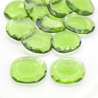 114.90 Carats Hydro Green Tourmaline 20-23mm Rose Cut Irregular Shape AAA Grade Gemstones Parcel - Total 12 Pcs.