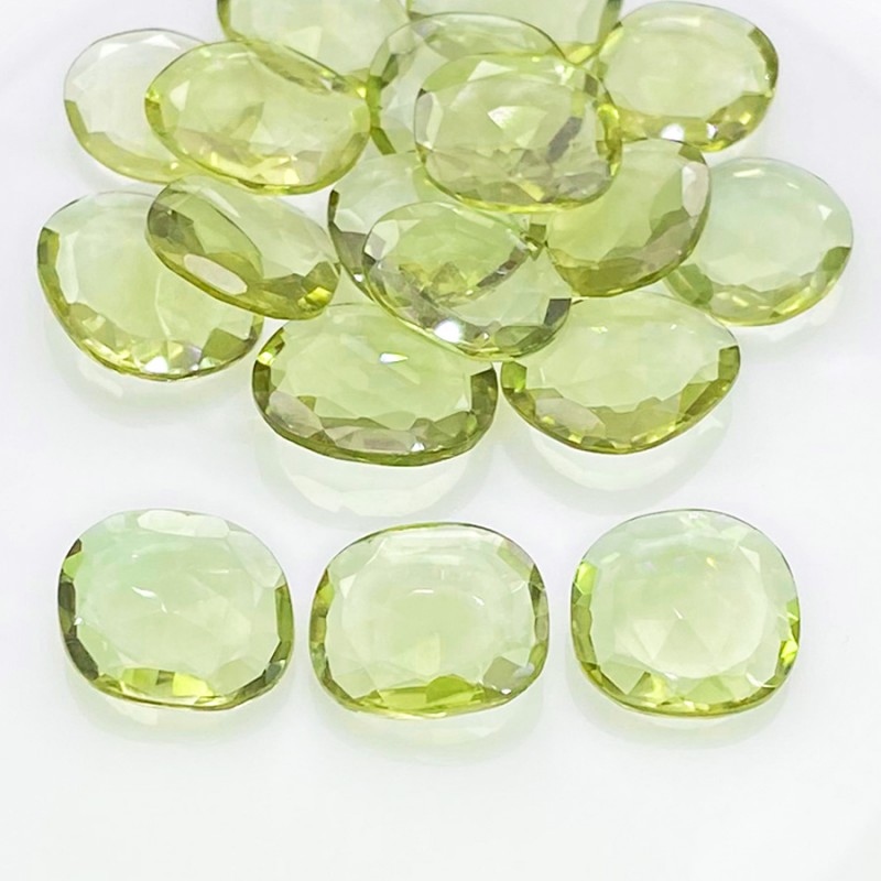 94.30 Carats Hydro Green Tourmaline 14-17mm Rose Cut Irregular Shape AAA Grade Gemstones Parcel - Total 18 Pcs.