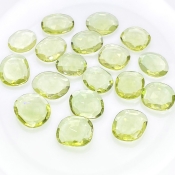 94.30 Carats Hydro Green Tourmaline 14-17mm Rose Cut Irregular Shape AAA Grade Gemstones Parcel - Total 18 Pcs.