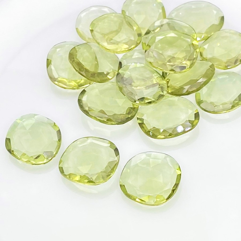 94.30 Carats Hydro Green Tourmaline 14-17mm Rose Cut Irregular Shape AAA Grade Gemstones Parcel - Total 18 Pcs.