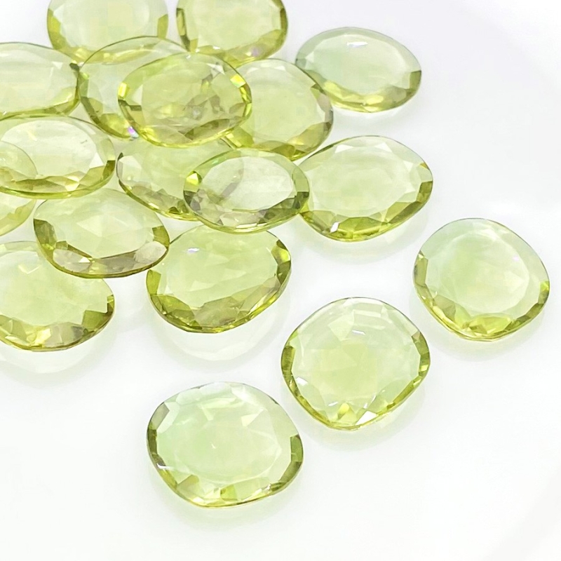 94.30 Carats Hydro Green Tourmaline 14-17mm Rose Cut Irregular Shape AAA Grade Gemstones Parcel - Total 18 Pcs.