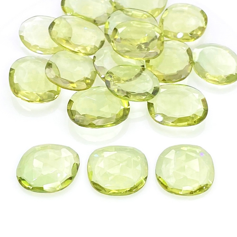 94.30 Carats Hydro Green Tourmaline 14-17mm Rose Cut Irregular Shape AAA Grade Gemstones Parcel - Total 18 Pcs.