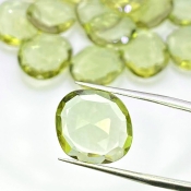 94.30 Carats Hydro Green Tourmaline 14-17mm Rose Cut Irregular Shape AAA Grade Gemstones Parcel - Total 18 Pcs.