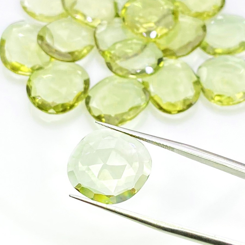 94.30 Carats Hydro Green Tourmaline 14-17mm Rose Cut Irregular Shape AAA Grade Gemstones Parcel - Total 18 Pcs.