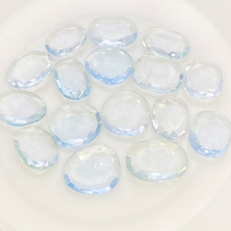  132 Carats Hydro Aquamarine 18-20mm Rose Cut Irregular Shape AAA Grade Gemstones Parcel - Total 16 Pcs.