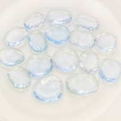  132 Carats Hydro Aquamarine 18-20mm Rose Cut Irregular Shape AAA Grade Gemstones Parcel - Total 16 Pcs.