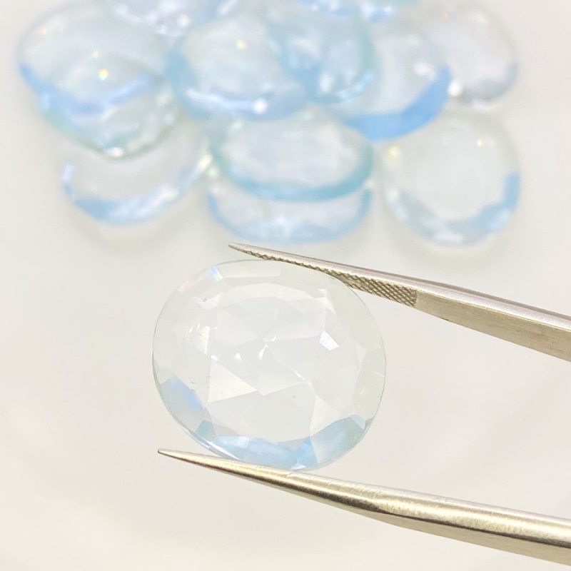  132 Carats Hydro Aquamarine 18-20mm Rose Cut Irregular Shape AAA Grade Gemstones Parcel - Total 16 Pcs.