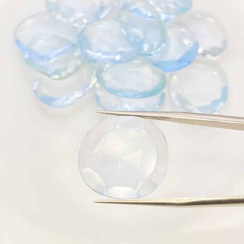  132 Carats Hydro Aquamarine 18-20mm Rose Cut Irregular Shape AAA Grade Gemstones Parcel - Total 16 Pcs.