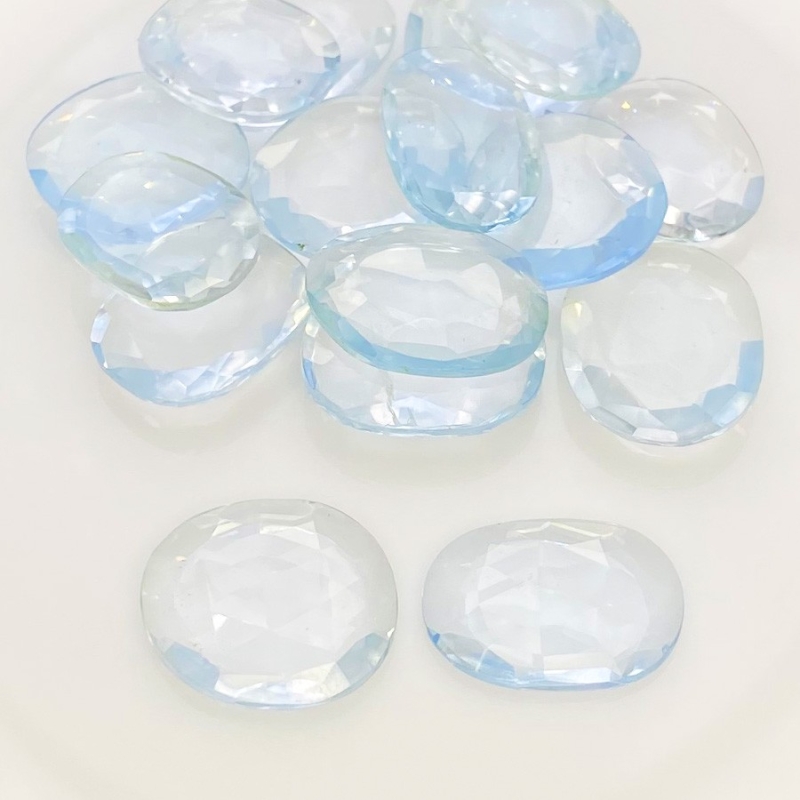  132 Carats Hydro Aquamarine 18-20mm Rose Cut Irregular Shape AAA Grade Gemstones Parcel - Total 16 Pcs.