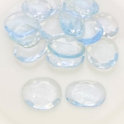  132 Carats Hydro Aquamarine 18-20mm Rose Cut Irregular Shape AAA Grade Gemstones Parcel - Total 16 Pcs.