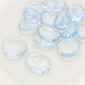  132 Carats Hydro Aquamarine 18-20mm Rose Cut Irregular Shape AAA Grade Gemstones Parcel - Total 16 Pcs.
