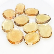  69.15 Carats Hydro Beer Quartz 17-19mm Rose Cut Irregular Shape AAA Grade Gemstones Parcel - Total 10 Pcs.