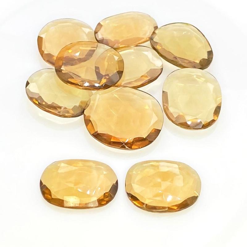  69.15 Carats Hydro Beer Quartz 17-19mm Rose Cut Irregular Shape AAA Grade Gemstones Parcel - Total 10 Pcs.