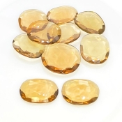  69.15 Carats Hydro Beer Quartz 17-19mm Rose Cut Irregular Shape AAA Grade Gemstones Parcel - Total 10 Pcs.