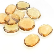  69.15 Carats Hydro Beer Quartz 17-19mm Rose Cut Irregular Shape AAA Grade Gemstones Parcel - Total 10 Pcs.
