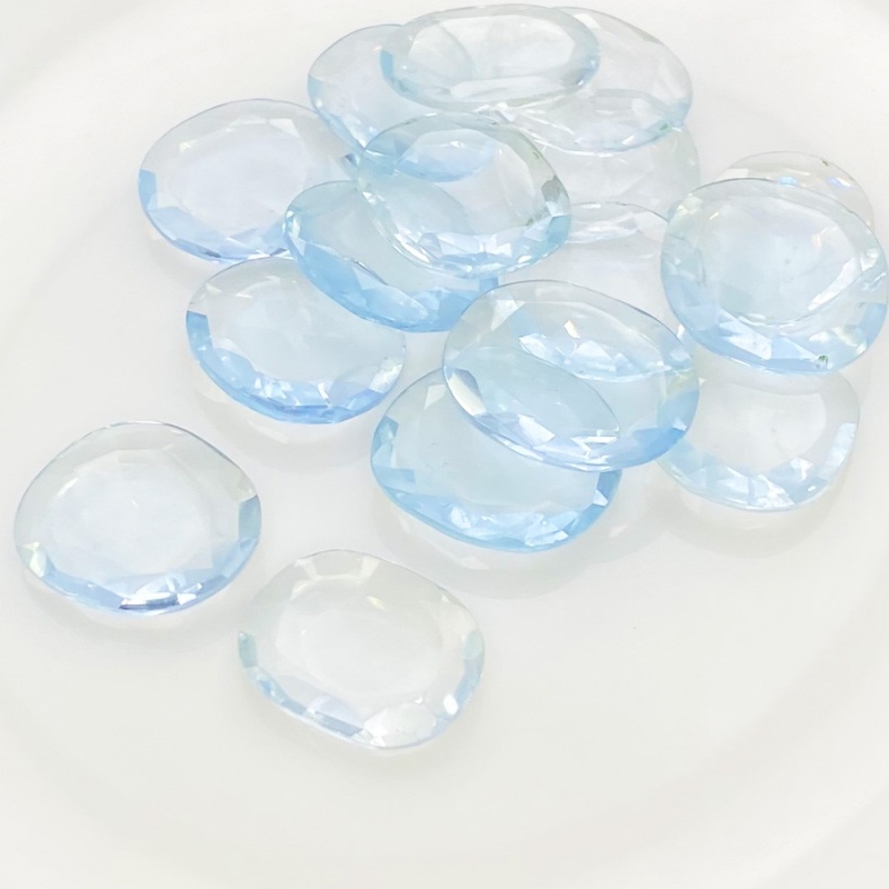  127.50 Carats Hydro Aquamarine 18-20mm Rose Cut Irregular Shape AAA Grade Gemstones Parcel - Total 16 Pcs.