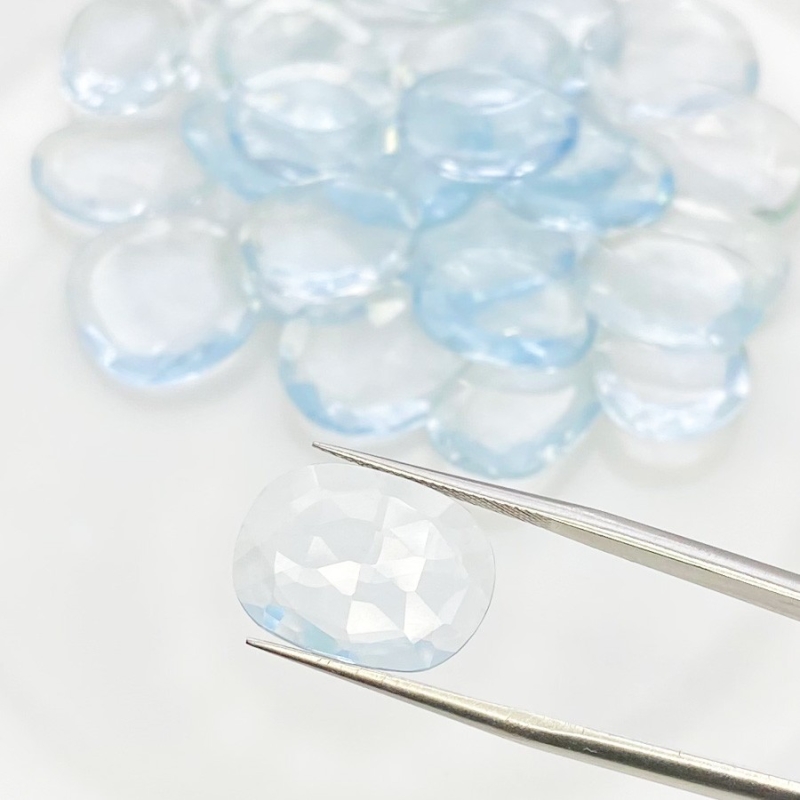  159.25 Carats Hydro Aquamarine 16-18mm Rose Cut Irregular Shape AAA Grade Gemstones Parcel - Total 28 Pcs.