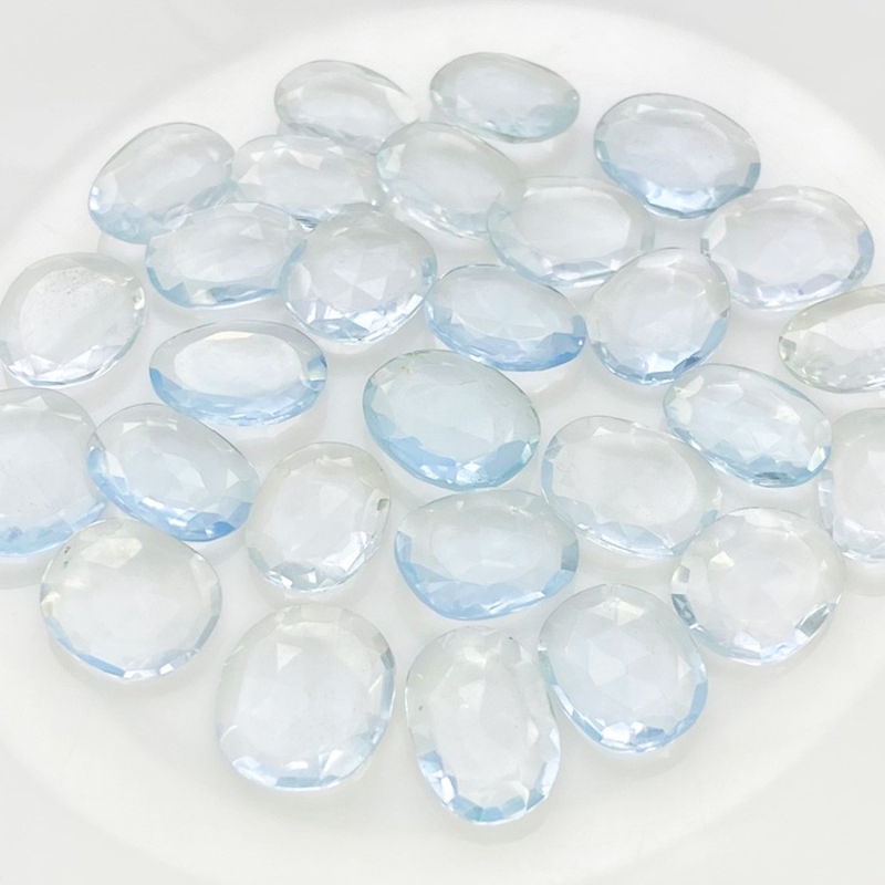  159.25 Carats Hydro Aquamarine 16-18mm Rose Cut Irregular Shape AAA Grade Gemstones Parcel - Total 28 Pcs.