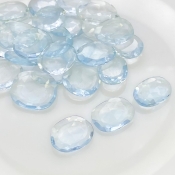  159.25 Carats Hydro Aquamarine 16-18mm Rose Cut Irregular Shape AAA Grade Gemstones Parcel - Total 28 Pcs.