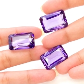  93.3 Carat Hydro Dark Amethyst 23x15mm Step Cut Octagon Shape AAA Grade Gemstones Parcel - Total 3 Pcs.