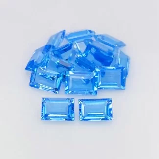 16.90 Cts. Swiss Blue Topaz 7x5mm Step Cut Baguette Shape AAA Grade Gemstones Parcel - Total 16 Pcs.