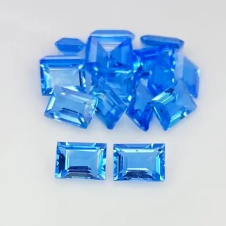 19.25 Cts. Swiss Blue Topaz 7x5mm Step Cut Baguette Shape AAA Grade Gemstones Parcel - Total 16 Pcs.