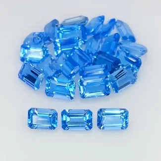 17.50 Cts. Swiss Blue Topaz 6x4mm Step Cut Octagon Shape AAA Grade Gemstones Parcel - Total 25 Pcs.