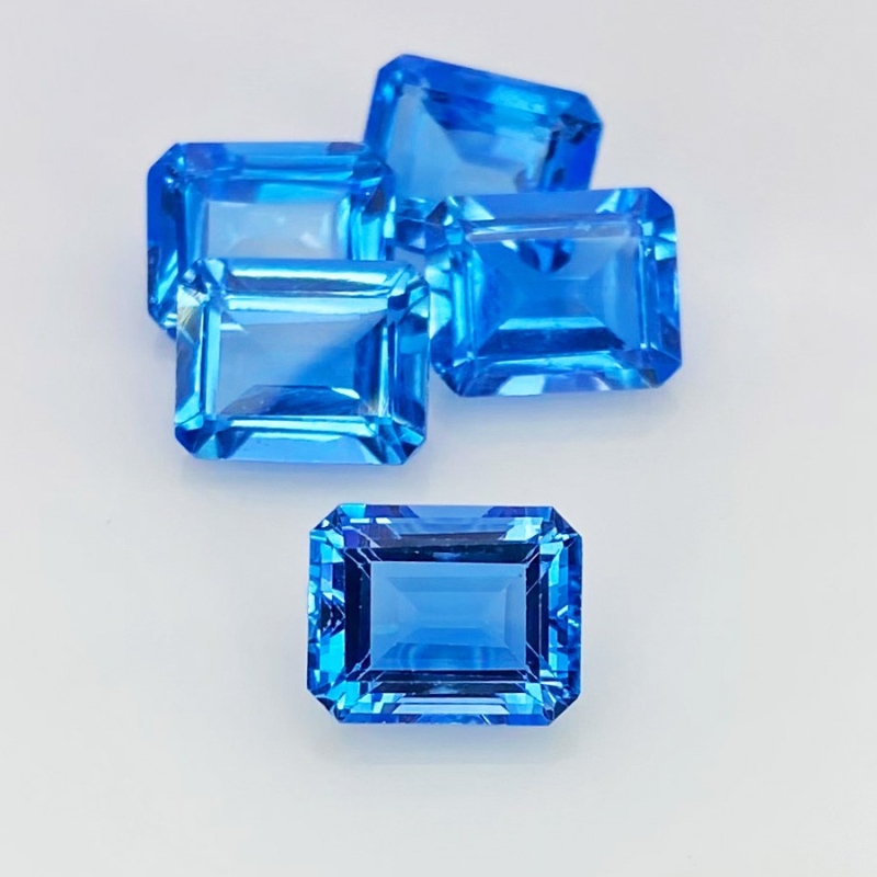 20.65 Cts. Swiss Blue Topaz 10X8mm Step Cut Octagon Shape AAA Grade Gemstones Parcel - Total 5 Pcs.